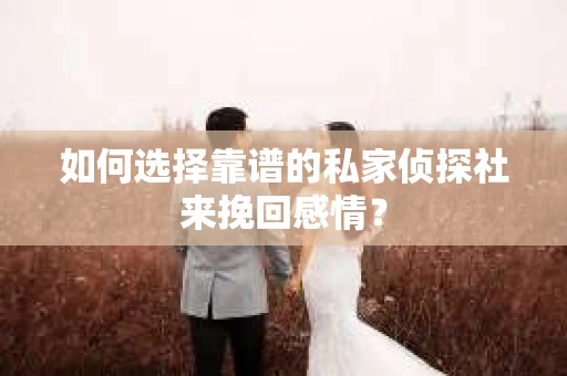 如何选择靠谱的私家侦探社来挽回感情？