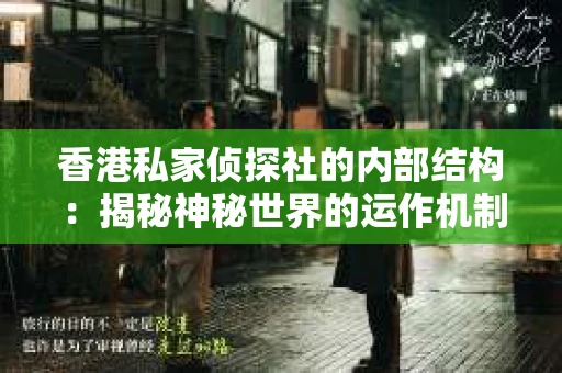 香港私家侦探社的内部结构：揭秘神秘世界的运作机制