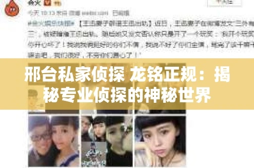 邢台私家侦探 龙铭正规：揭秘专业侦探的神秘世界