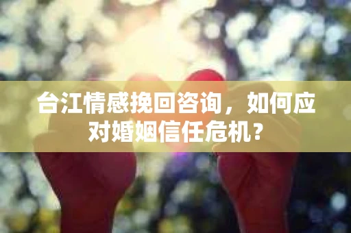 台江情感挽回咨询，如何应对婚姻信任危机？