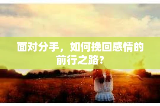 面对分手，如何挽回感情的前行之路？